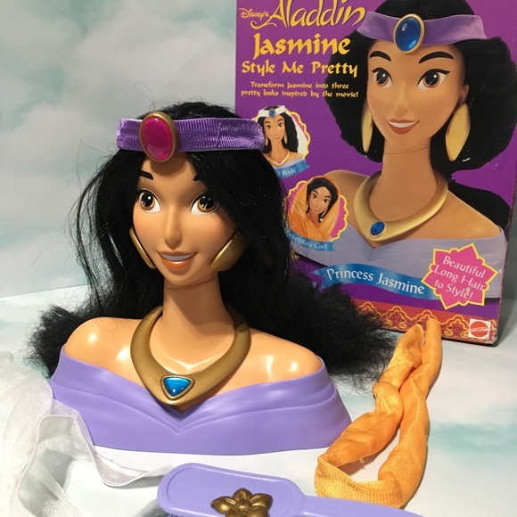 DISNEY'S ALADDIN VTG 90s Jasmine Styling Doll RARE